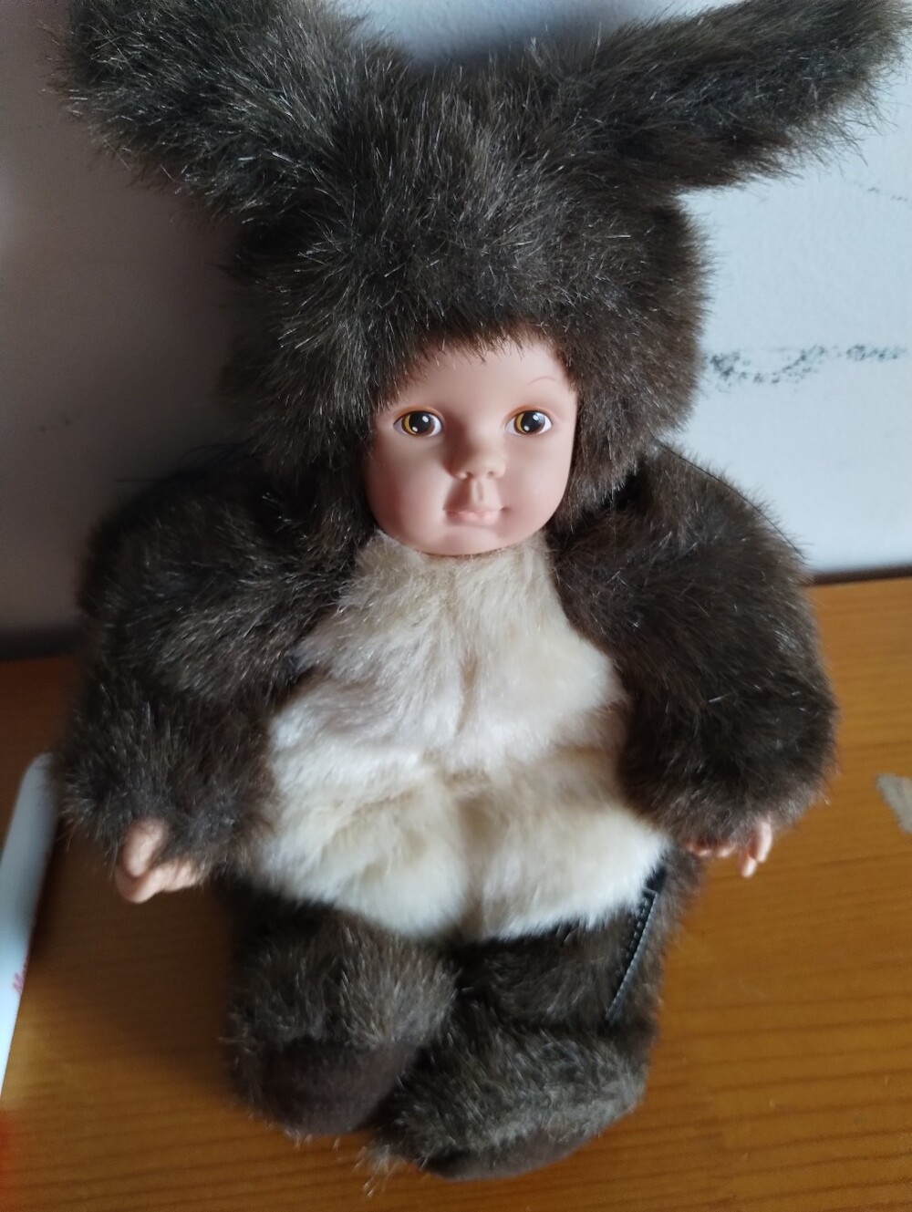 VTG Anne Geddes Squirrel Doll in Dark Brown and Cream - Kids Toys
